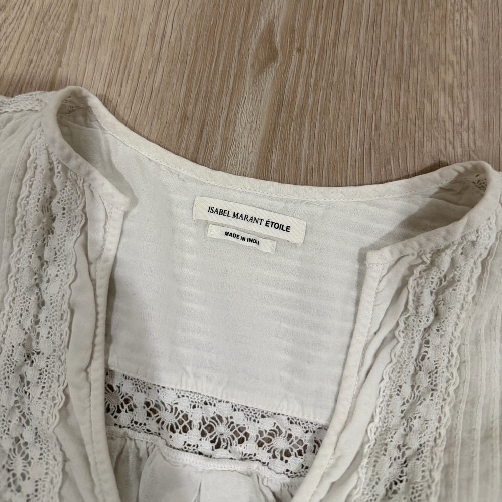 Isabel Marant Etoile White Lace Cotton Top Size 34 - Picture 5 of 9